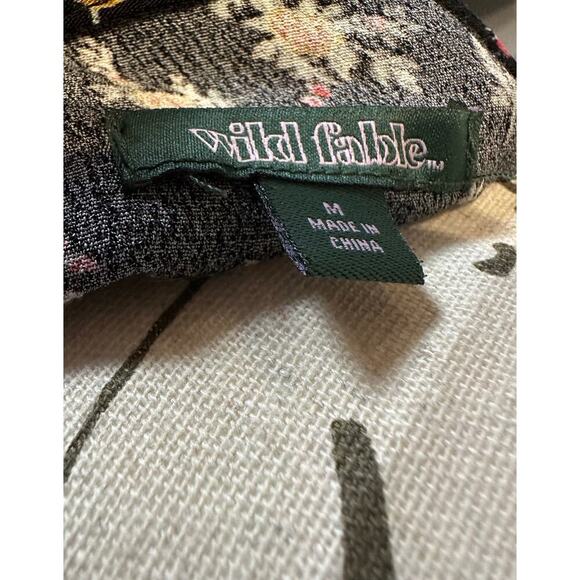 Wild Fable Women’s Black Floral Long Sleeve Mini Dress Size M Medium Casual - Picture 3 of 3